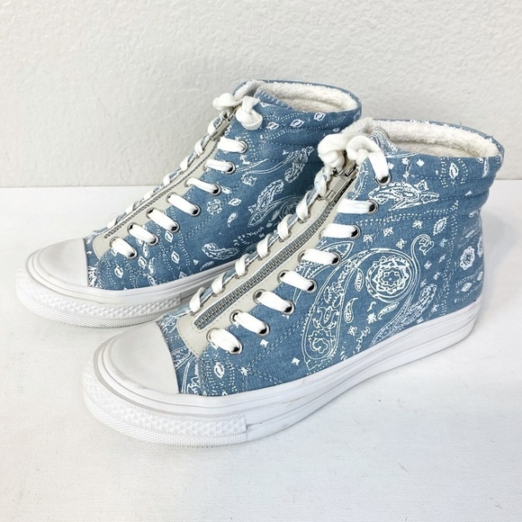 Yellow Box Denim Virgenia Hi Top Sneakers Size 7 - Picture 3 of 7